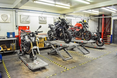 bike reparing in garage