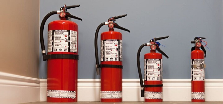 different Size of Fire Extinguishers