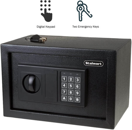 Stalwart home safe is designed to protect money, jewelry, passports, and other important documents