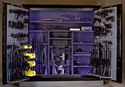 guns stored in a gun safe